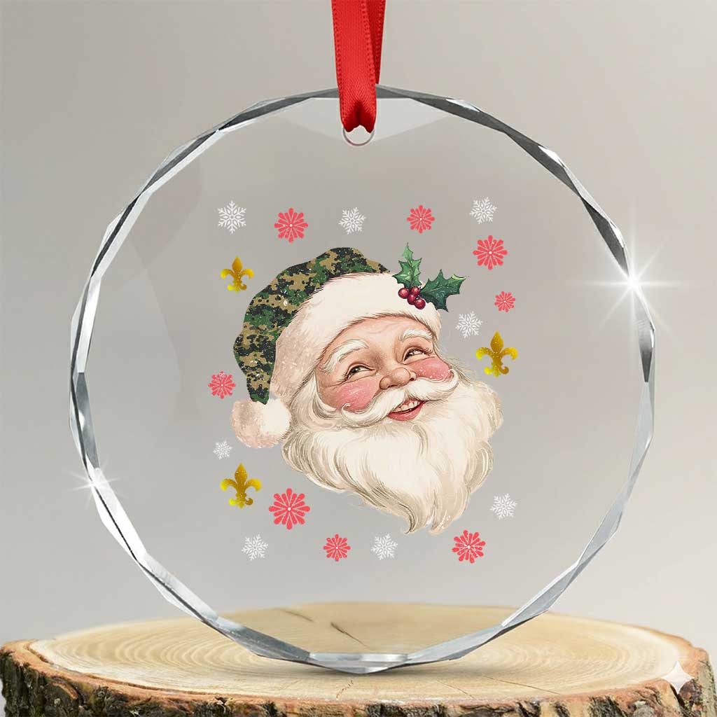 Funny Christmas Cajun Louisiana Santa Papa Noel Crystal Glass Ornament TS11 Transparent Glass 3'' Circle Print Your Wear