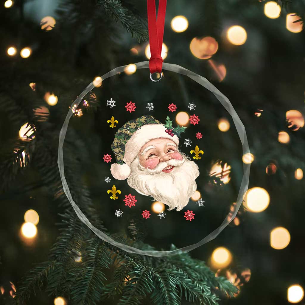 Funny Christmas Cajun Louisiana Santa Papa Noel Crystal Glass Ornament TS11 Print Your Wear