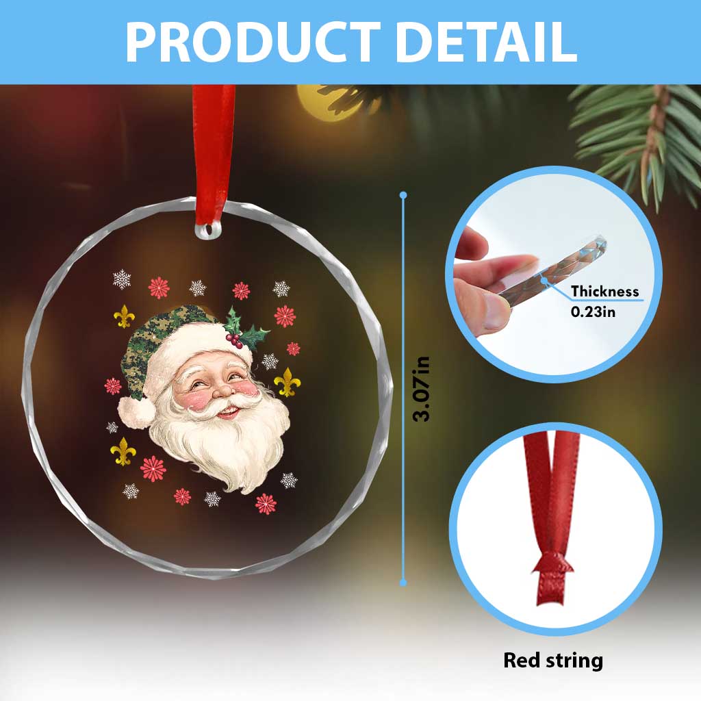 Funny Christmas Cajun Louisiana Santa Papa Noel Crystal Glass Ornament TS11 Print Your Wear