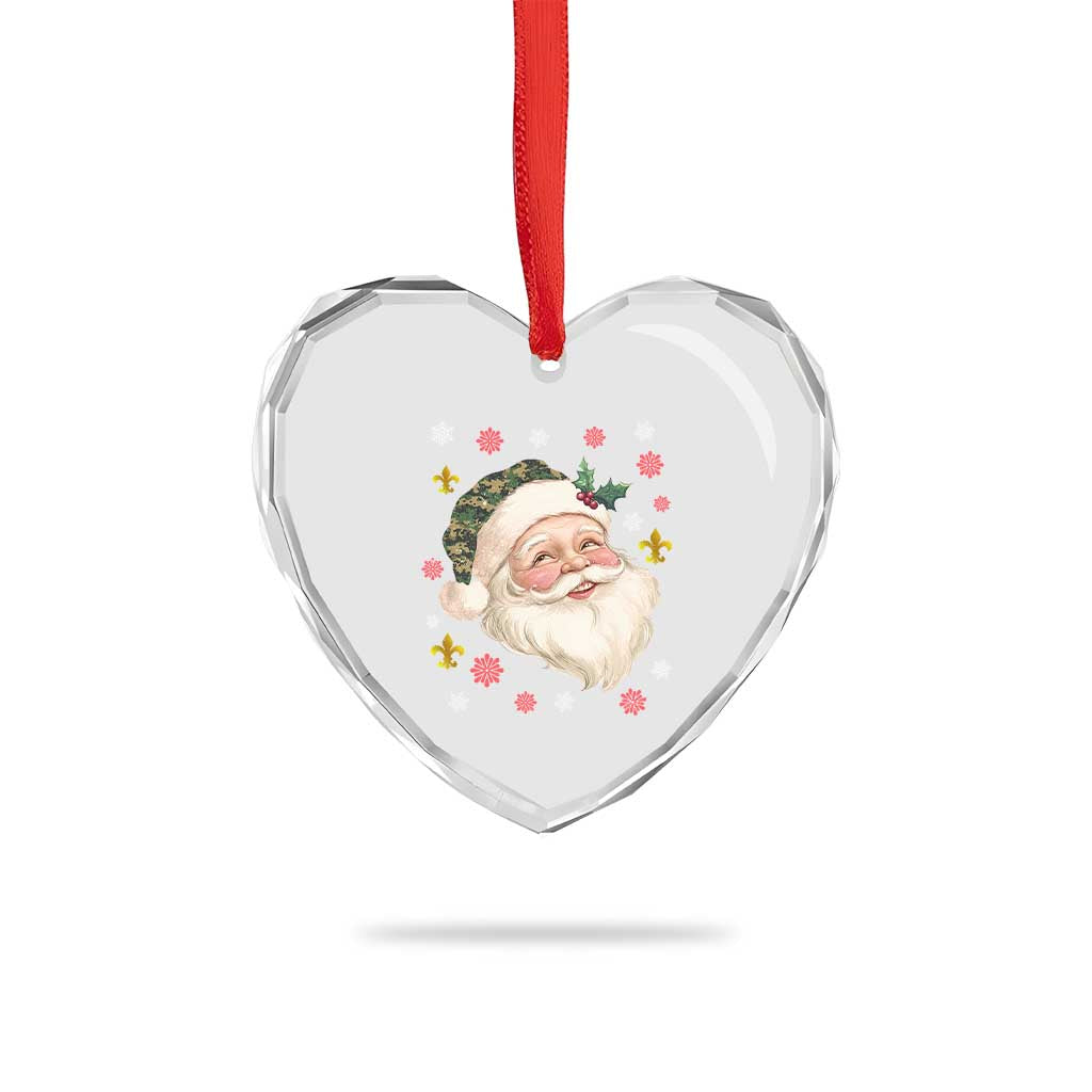 Funny Christmas Cajun Louisiana Santa Papa Noel Heart Crystal Glass Ornament TS11 Print Your Wear