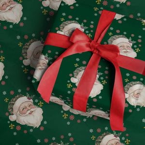 Funny Christmas Cajun Louisiana Santa Papa Noel Wrapping Paper Roll TS11 Green Print Your Wear