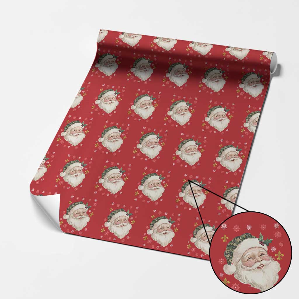 Funny Christmas Cajun Louisiana Santa Papa Noel Wrapping Paper Roll TS11 Red Print Your Wear