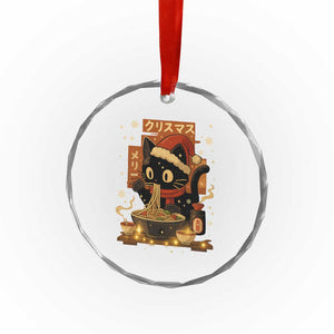 Funny Christmas Cat Ramen Crystal Glass Ornament Xmas Japanese Kawaii Anime Cat TS11 Print Your Wear
