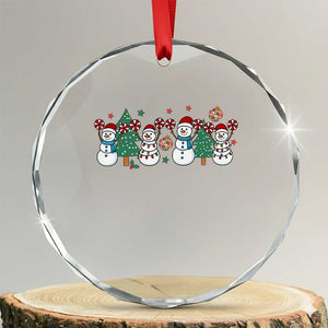 Funny Christmas Cheer Gift Crystal Glass Ornament Santa Snowman Cheerleaders TS12 Transparent Glass 3'' Circle Print Your Wear
