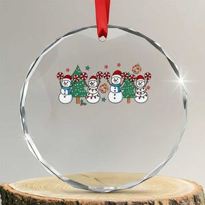 Funny Christmas Cheer Gift Crystal Glass Ornament Santa Snowman Cheerleaders TS12 Transparent Glass 3'' Circle Print Your Wear