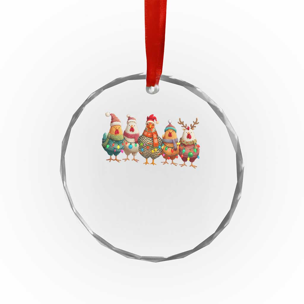 Funny Christmas Chicken Crystal Glass Ornament Funny Xmas Chickens Animals Farm Lover Gift TS10 Print Your Wear