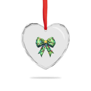Funny Christmas Coquette Heart Crystal Glass Ornament Green Xmas Tree Bow TS11 Print Your Wear