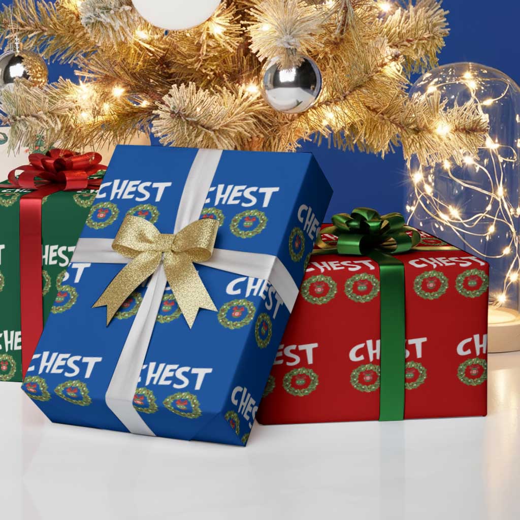 Funny Christmas Couple Wrapping Paper Roll Chest Nuts Bauble Xmas Wreath TS11 Print Your Wear