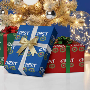 Funny Christmas Couple Wrapping Paper Roll Chest Nuts Bauble Xmas Wreath TS11 Print Your Wear