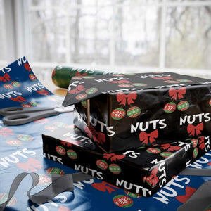 Funny Christmas Couple Wrapping Paper Roll Chest Nuts Baubles TS11 Black Print Your Wear