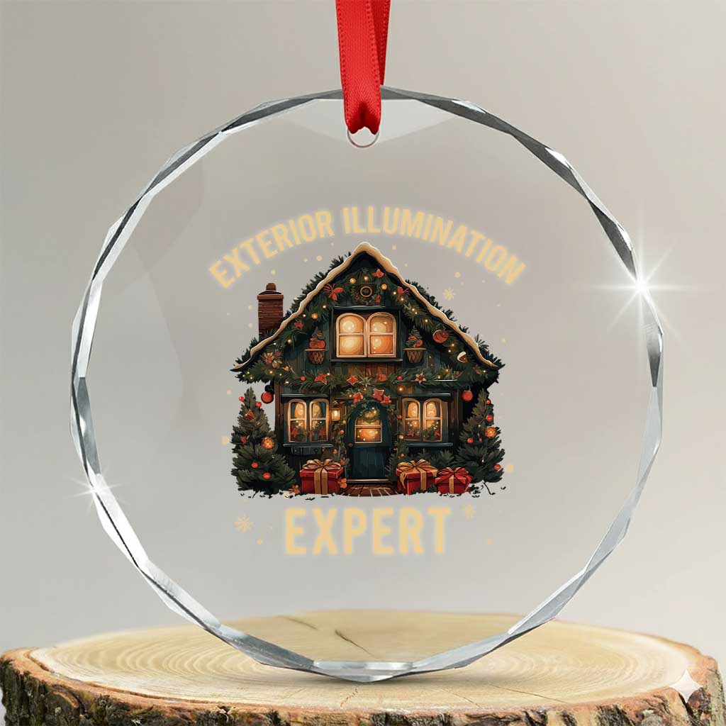 Funny Christmas Crystal Glass Ornament Exterior Illumination Expert Xmas Lights Home Decor TS02 Transparent Glass 3'' Circle Print Your Wear