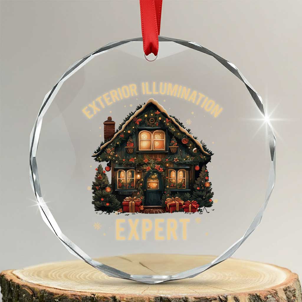 Funny Christmas Crystal Glass Ornament Exterior Illumination Expert Xmas Lights Home Decor TS02 Transparent Glass 3'' Circle Print Your Wear