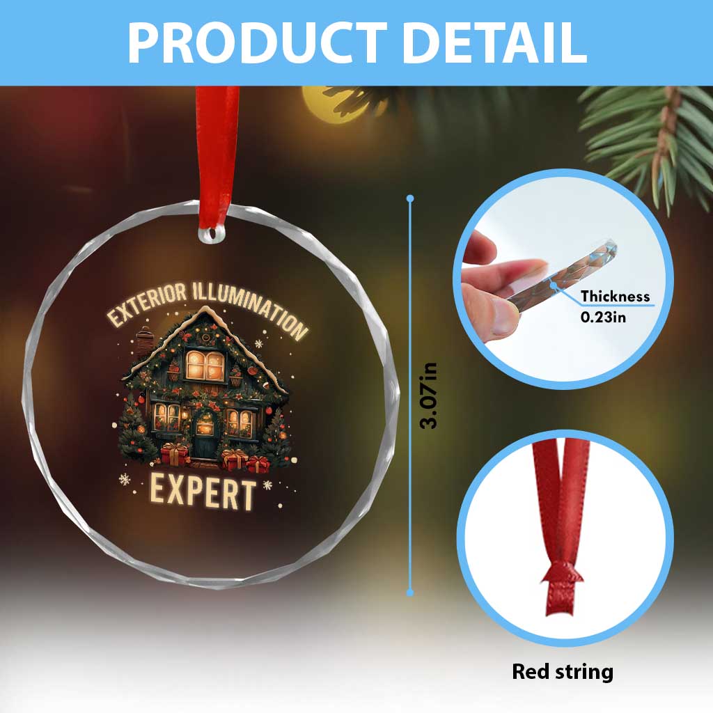 Funny Christmas Crystal Glass Ornament Exterior Illumination Expert Xmas Lights Home Decor TS02 Print Your Wear