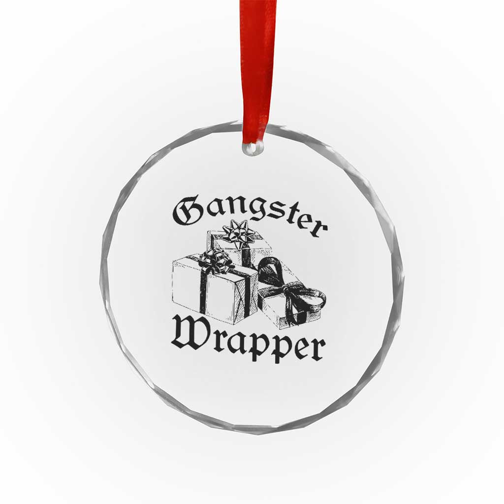 Funny Christmas Crystal Glass Ornament Gangster Wrapper Vintage Presents Gift TS11 Print Your Wear