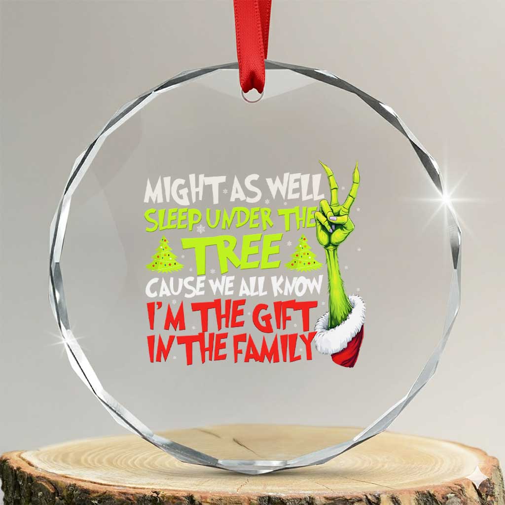 Funny Christmas Crystal Glass Ornament I'm The Gift Kids Pajamas Girls Boys TS10 Transparent Glass 3'' Circle Print Your Wear