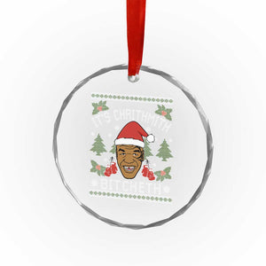 Funny Christmas Crystal Glass Ornament Merry Chrithmith Ath Thweater Tyson Professional Boxer Ugly Xmas TS10 Print Your Wear