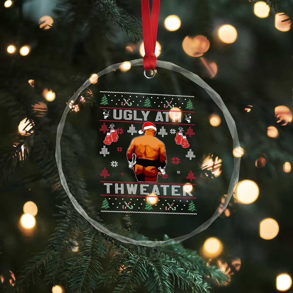 Funny Christmas Crystal Glass Ornament Merry Chrithmith Ugly Ath Thweater Tyson TS10 Print Your Wear