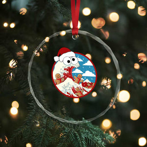 Funny Christmas Crystal Glass Ornament Santa Tsunami Is Eating Ginger Bread Xmas TS11 Print Your Wear