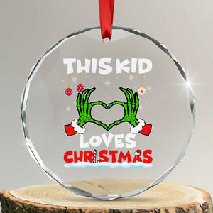 Funny Christmas Crystal Glass Ornament This Kid Loves Xmas Skeleton Heart TS02 Transparent Glass 3'' Circle Print Your Wear