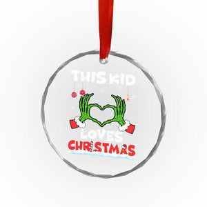 Funny Christmas Crystal Glass Ornament This Kid Loves Xmas Skeleton Heart TS02 Print Your Wear