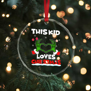 Funny Christmas Crystal Glass Ornament This Kid Loves Xmas Skeleton Heart TS02 Print Your Wear