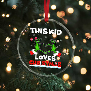 Funny Christmas Crystal Glass Ornament This Kid Loves Xmas Skeleton Heart TS02 Print Your Wear