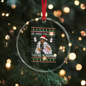 Funny Christmas Diddy Crystal Glass Ornament Diddy Sees You When Youre Sleeping Ugly Xmas TS10 Print Your Wear