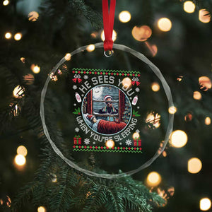 Funny Christmas Diddy Crystal Glass Ornament He Sees You When You Are Sleeping Baby Oil Ugly Xmas TS11 Print Your Wear