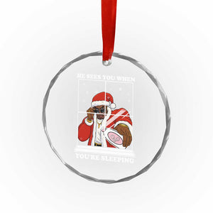 Funny Christmas Diddy Crystal Glass Ornament He Sees You When Youre Sleeping Dirty Ugly Xmas TS10 Print Your Wear