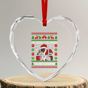 Funny Christmas Diddy Heart Crystal Glass Ornament Diddy Sees You When Youre Sleeping Dirty Ugly Xmas TS10 Transparent Glass 3'' Heart Print Your Wear