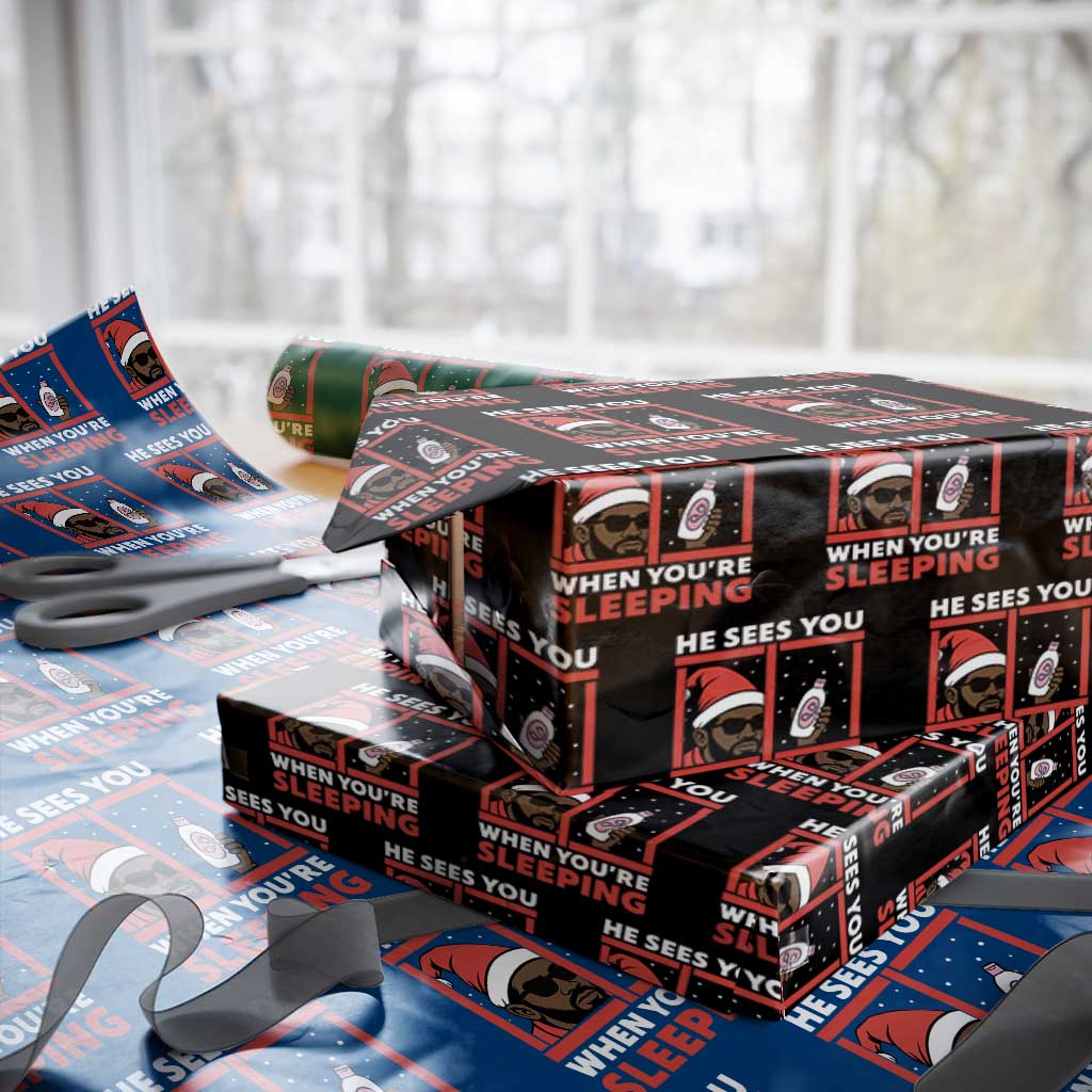 Funny Christmas Diddy Wrapping Paper Roll He Sees You When You Are Sleeping Baby Oil TS11 Black Print Your Wear