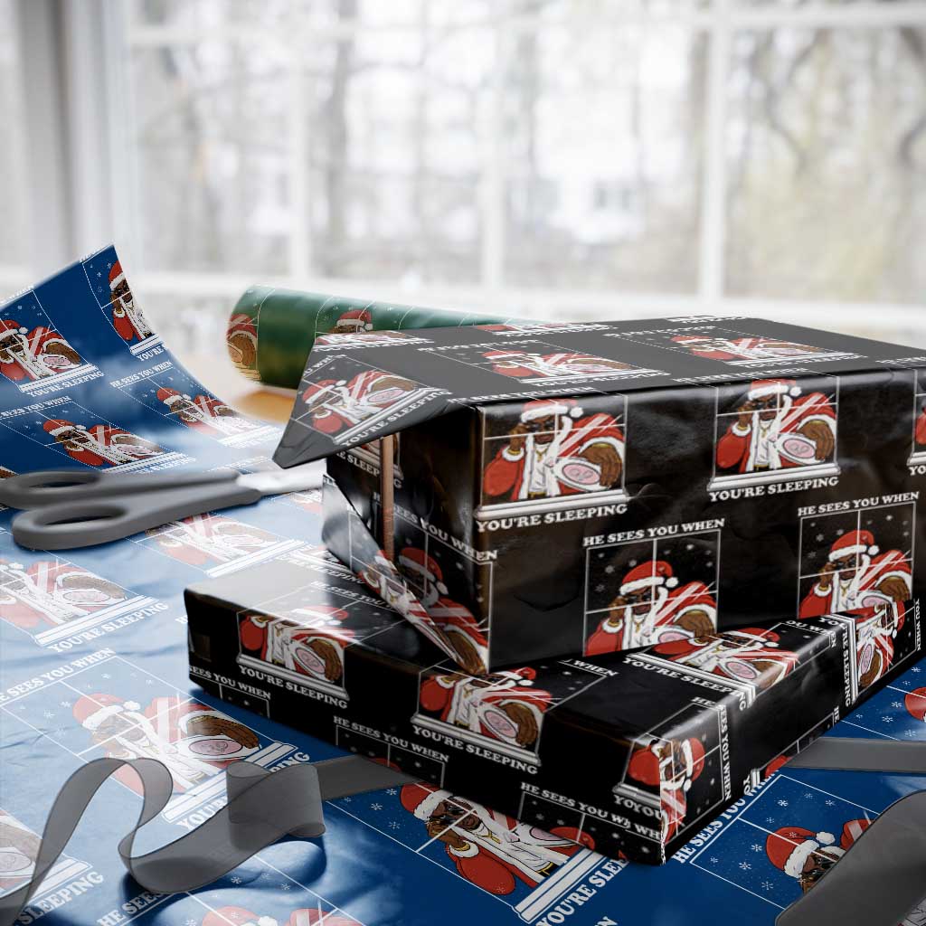 Funny Christmas Diddy Wrapping Paper Roll He Sees You When Youre Sleeping Dirty Ugly Xmas TS10 Black Print Your Wear