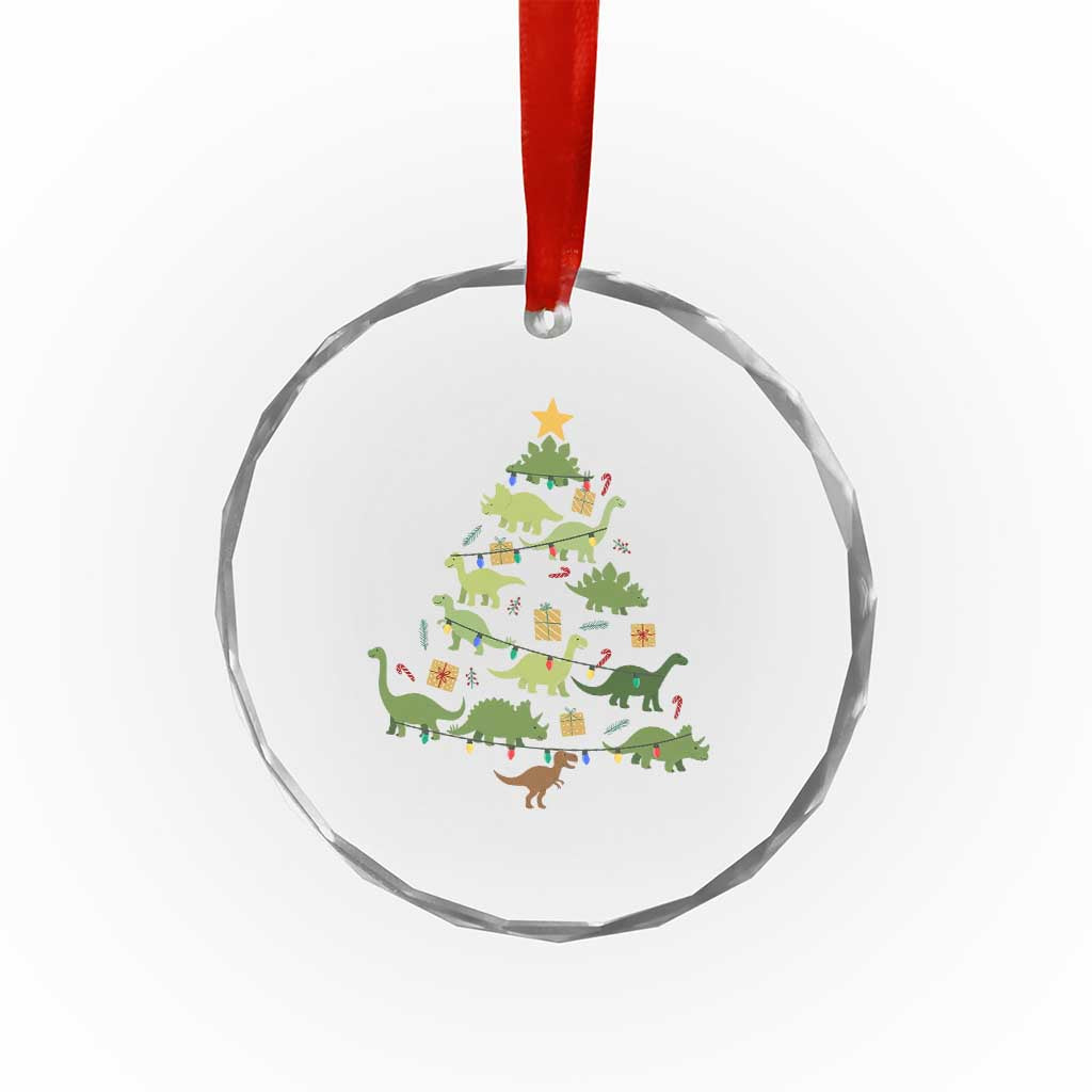 Funny Christmas Dinosaur Crystal Glass Ornament Dino Xmas Tree Rex Paleontologist TS11 Print Your Wear