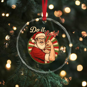 Funny Christmas Do It Lady Crystal Glass Ornament Mustache Guy Meme Santa Cosplay TS11 Print Your Wear