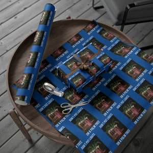 Funny Christmas Dont Put Lights On A Palm Tree Wrapping Paper Roll Xmas Lights Palm Tree Meme TS11 Blue Print Your Wear