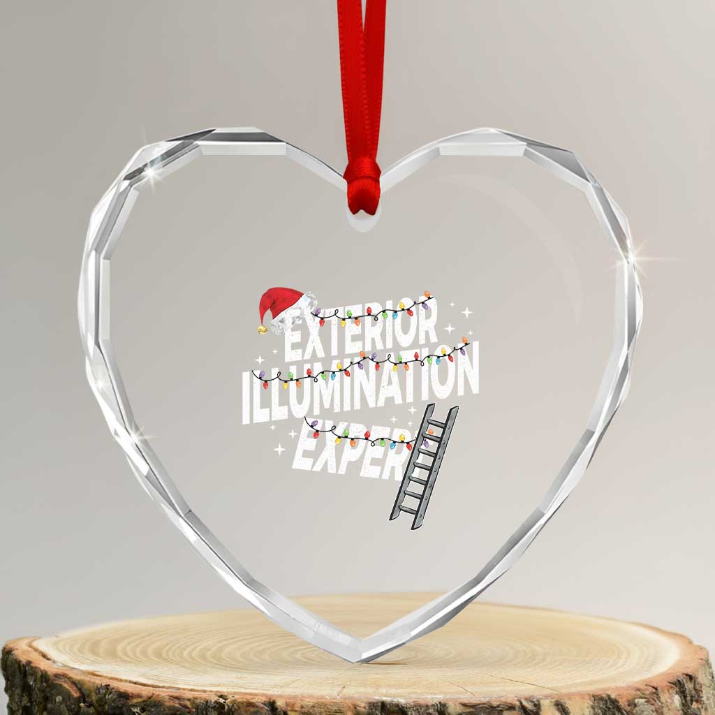 Funny Christmas Exterior Illumination Expert Heart Crystal Glass Ornament Xmas Lights Decorator TS11 Transparent Glass 3'' Heart Print Your Wear