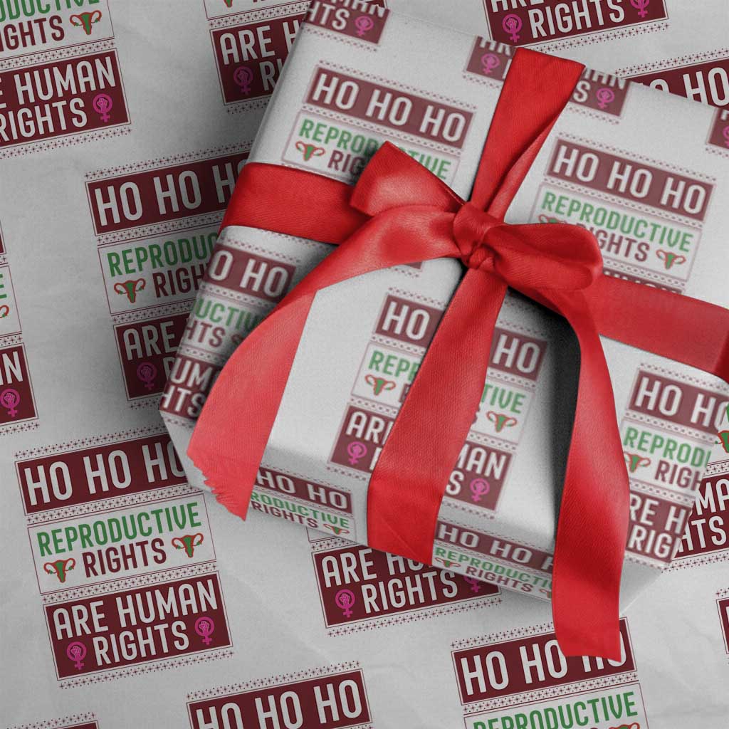 Funny Christmas Feminist Gift Wrapping Paper Roll Reproductive Rights Are Human Rights TS12 White Print Your Wear