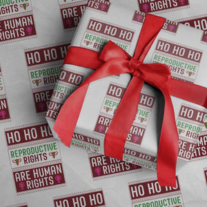 Funny Christmas Feminist Gift Wrapping Paper Roll Reproductive Rights Are Human Rights TS12 White Print Your Wear