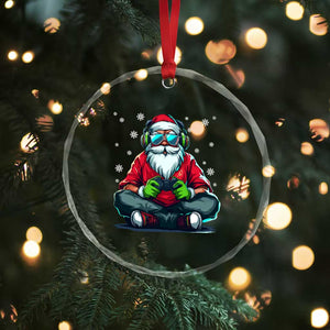 Funny Christmas Gamer Santa Claus Game Controller Crystal Glass Ornament TS11 Print Your Wear