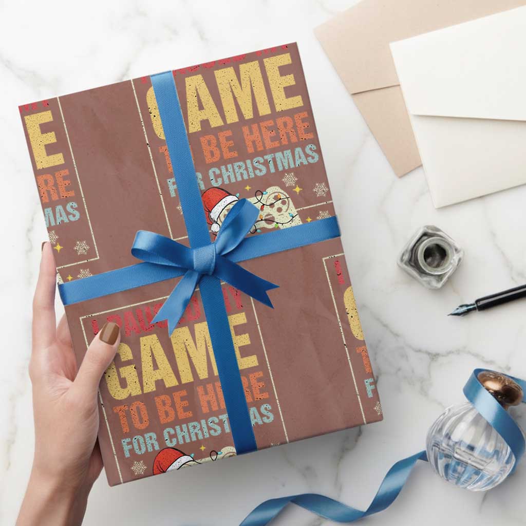 Funny Christmas Gaming Wrapping Paper Roll I Paused My Game To Be Here For Christmas TS11 Mocha Print Your Wear