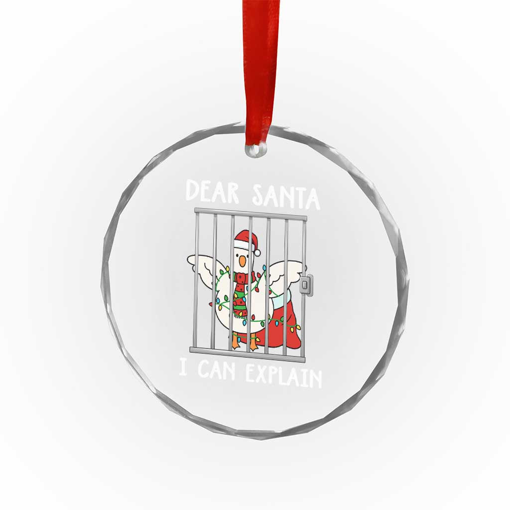 Funny Christmas Goose Crystal Glass Ornament Dear Santa I Can Explain Xmas Meme TS10 Print Your Wear