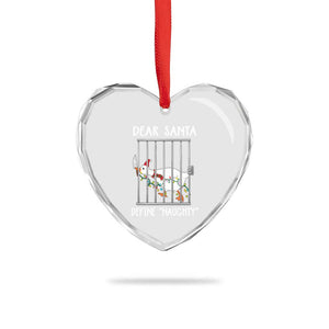 Funny Christmas Goose Heart Crystal Glass Ornament Dear Santa Define Naughty Xmas Meme TS10 Print Your Wear