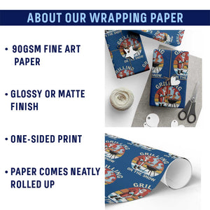 Funny Christmas Grilling Santa Wrapping Paper Roll Grilling On The Snow TS11 Print Your Wear