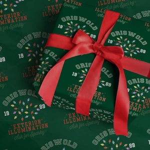 Funny Christmas Griswold Exterior Illumination Wrapping Paper Roll Ask For Sparky Xmas Movie TS11 Green Print Your Wear