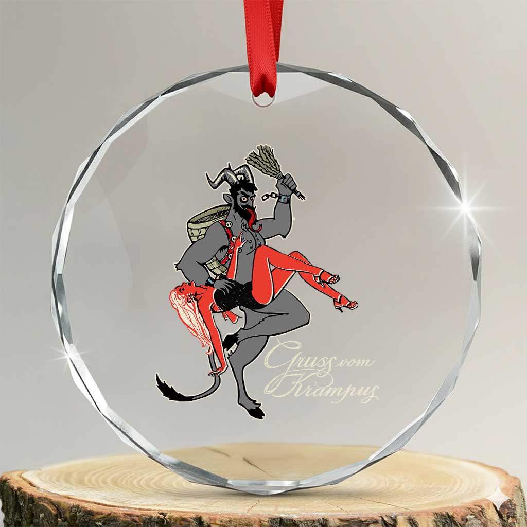 Funny Christmas Gruss Vom Krampus Crystal Glass Ornament TS09 Transparent Glass 3'' Circle Print Your Wear