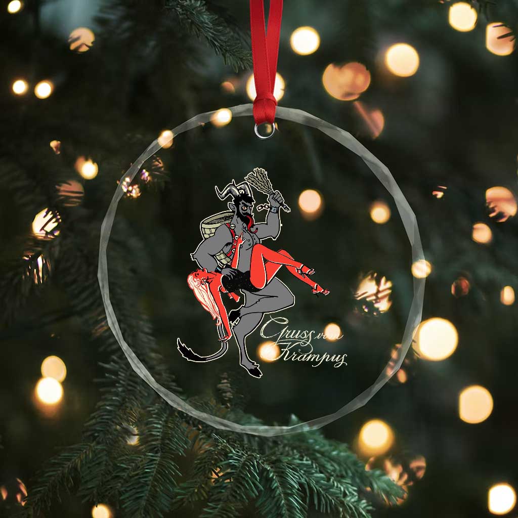 Funny Christmas Gruss Vom Krampus Crystal Glass Ornament TS09 Print Your Wear
