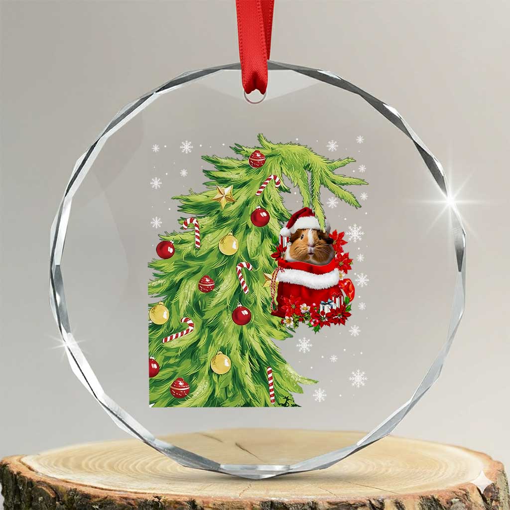 Funny Christmas Guinea In Green Hand Naughty Crystal Glass Ornament Cute Pet Lover Gift TS12 Transparent Glass 3'' Circle Print Your Wear