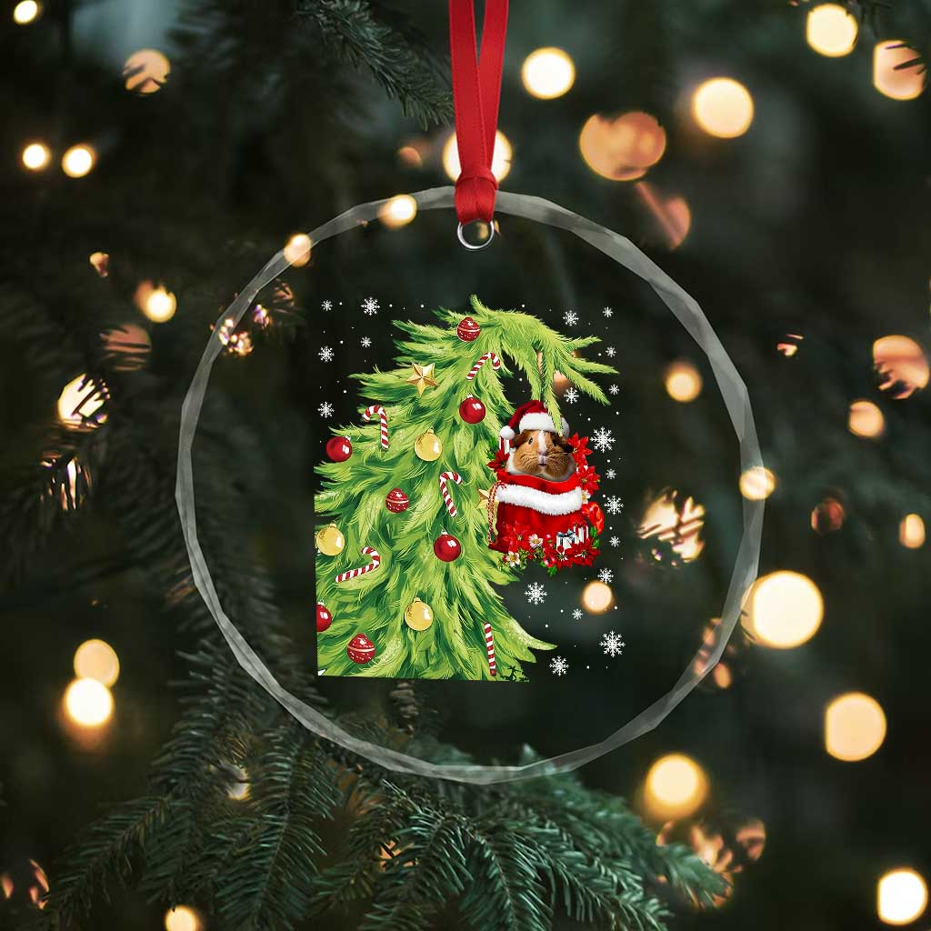 Funny Christmas Guinea In Green Hand Naughty Crystal Glass Ornament Cute Pet Lover Gift TS12 Print Your Wear
