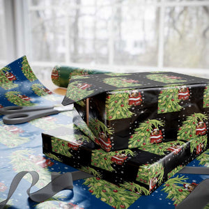 Funny Christmas Guinea In Green Hand Naughty Wrapping Paper Roll Cute Pet Lover Gift TS12 Black Print Your Wear