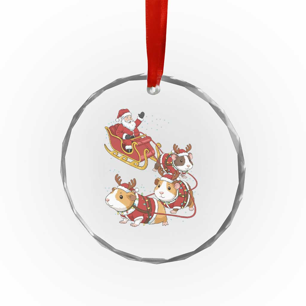 Funny Christmas Guinea Pig Lover Gift Crystal Glass Ornament Santa Pig Sleigh Crew TS12 Print Your Wear